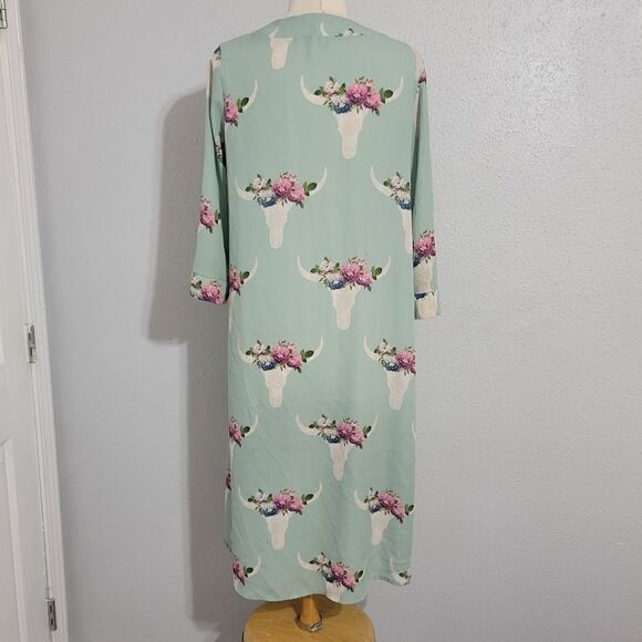 Altar'd state mint Floral Skull Kimono Sz M - Picture 6 of 10